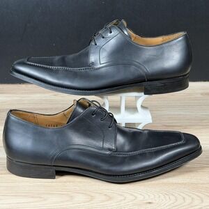 Magnanni Ricardo Shoes Mens Size 10 Black Derby Leather Apron Toe Dress 13723